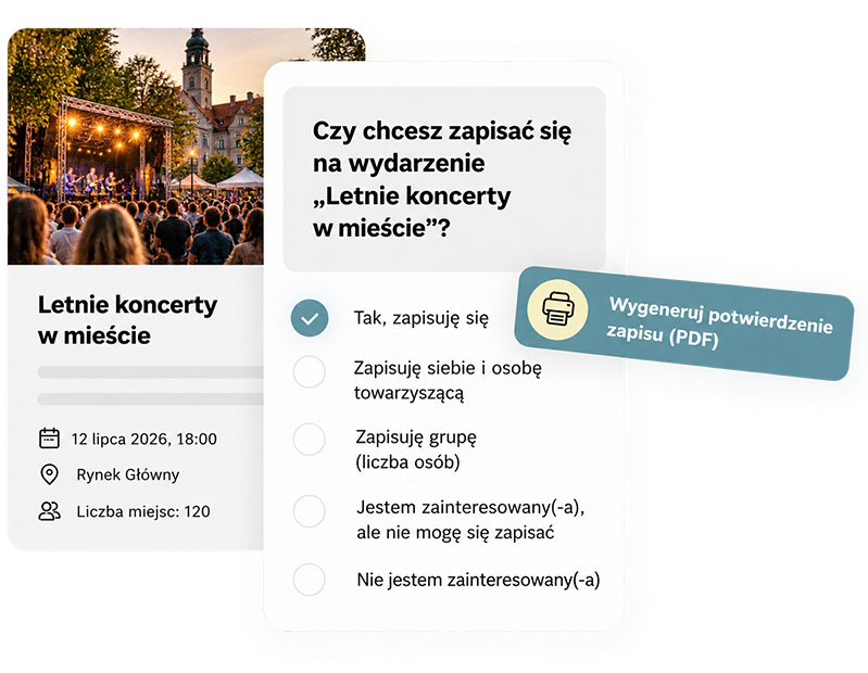 Zapisy na wydarzenia